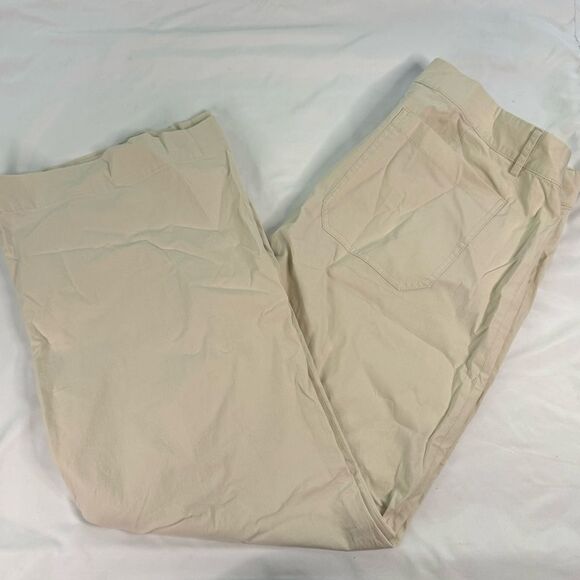 J Crew High Rise Patch Pocket Wide Leg Natural Pant Size 35 Linen Blend Stretch - Picture 3 of 11